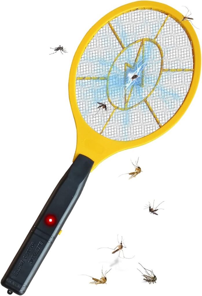 DEVOGUE® Electric Fly Swatter Bug Zapper Battery Operated Flies Killer Indoor  Outdoor Pest Control Mosquito and Insect Catcher Racket