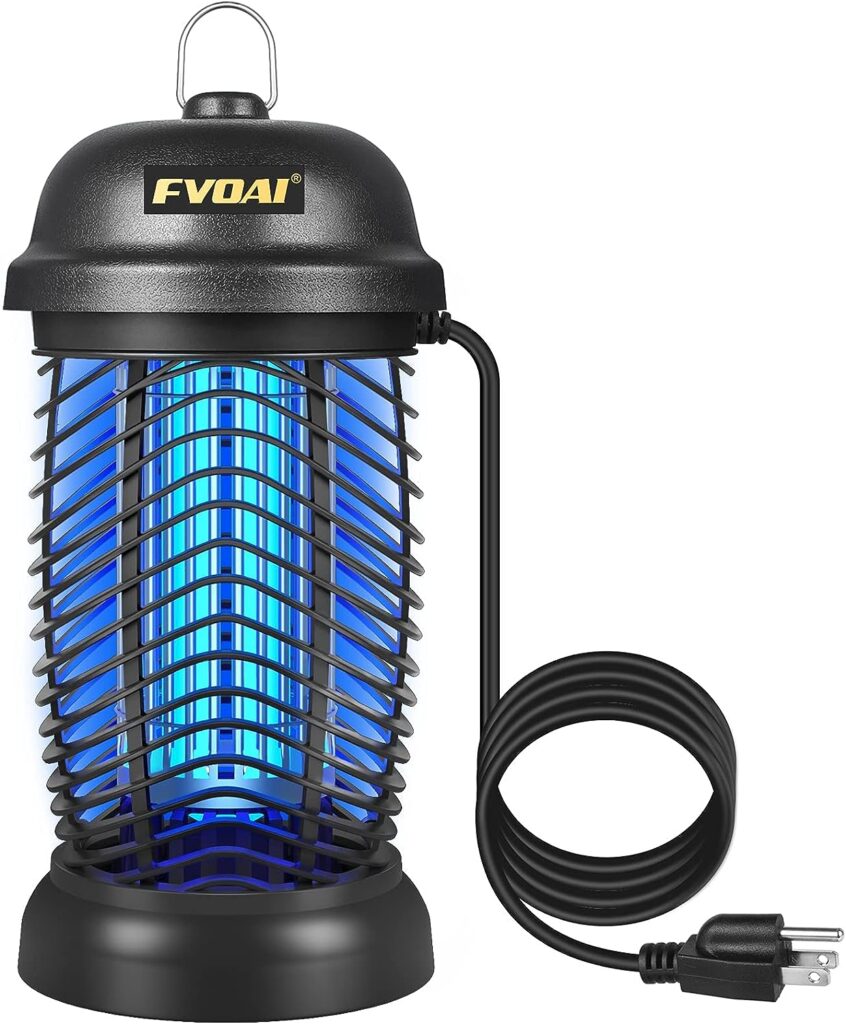 FVOAI Bug Zapper Outdoor, Electronic Mosquito Zapper Fly Zapper for Outdoor and Indoor (Black)