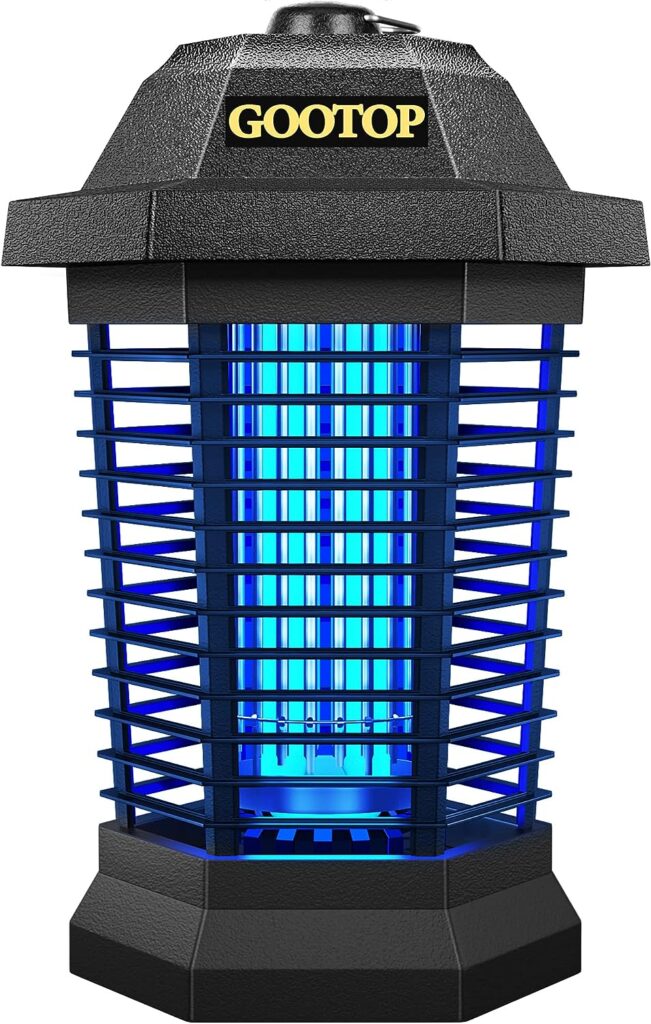 GOOTOP Bug Zapper Outdoor Electric, Mosquito Zapper, Fly Traps, Fly Zapper, Mosquito Killer, 3 Prong Plug, 90-130V, ABS Plastic Outer (Black)