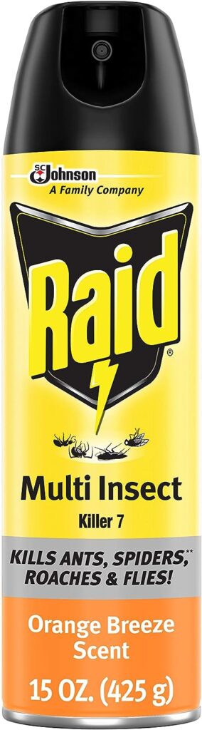 Raid Multi Insect Killer, Kills Ants, Spiders, Roaches and Flies, For Indoor and Outdoor use, Orange Breeze Scent, 15 oz