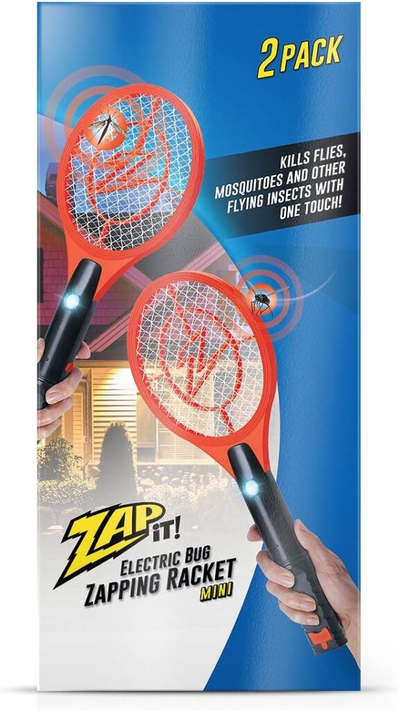 Zap It Electric Fly Swatter Racket  Mosquito Zapper Racket - Rechargeable Bug Zapper Racket - Fly Zapper Racket - Zapper Fly Swatter - Handheld Bug Zapper - 4,000 Volt, USB Charging Cable, 2 Pack