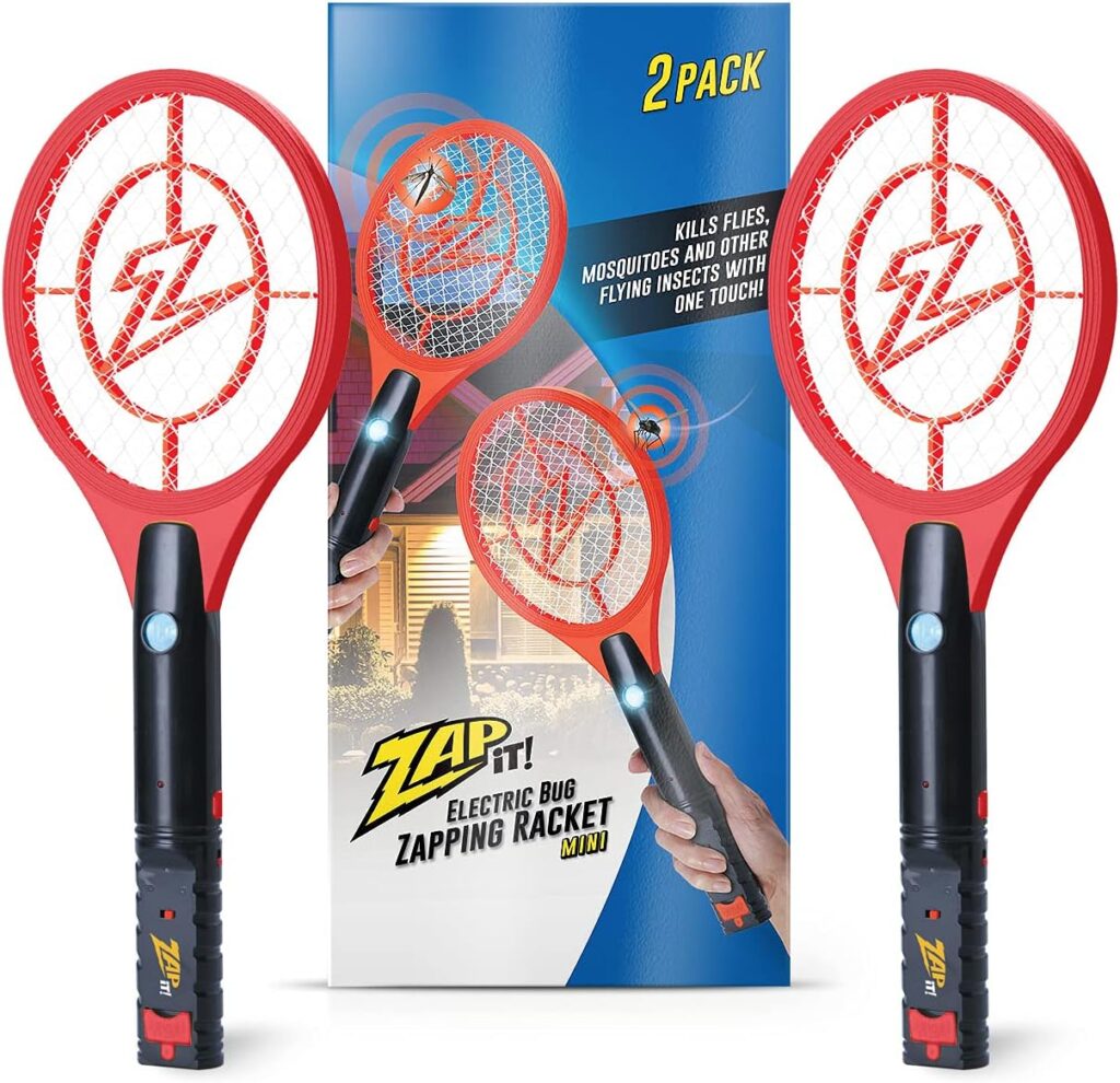 Zap It Electric Fly Swatter Racket  Mosquito Zapper Racket - Rechargeable Bug Zapper Racket - Fly Zapper Racket - Zapper Fly Swatter - Handheld Bug Zapper - 4,000 Volt, USB Charging Cable, 2 Pack